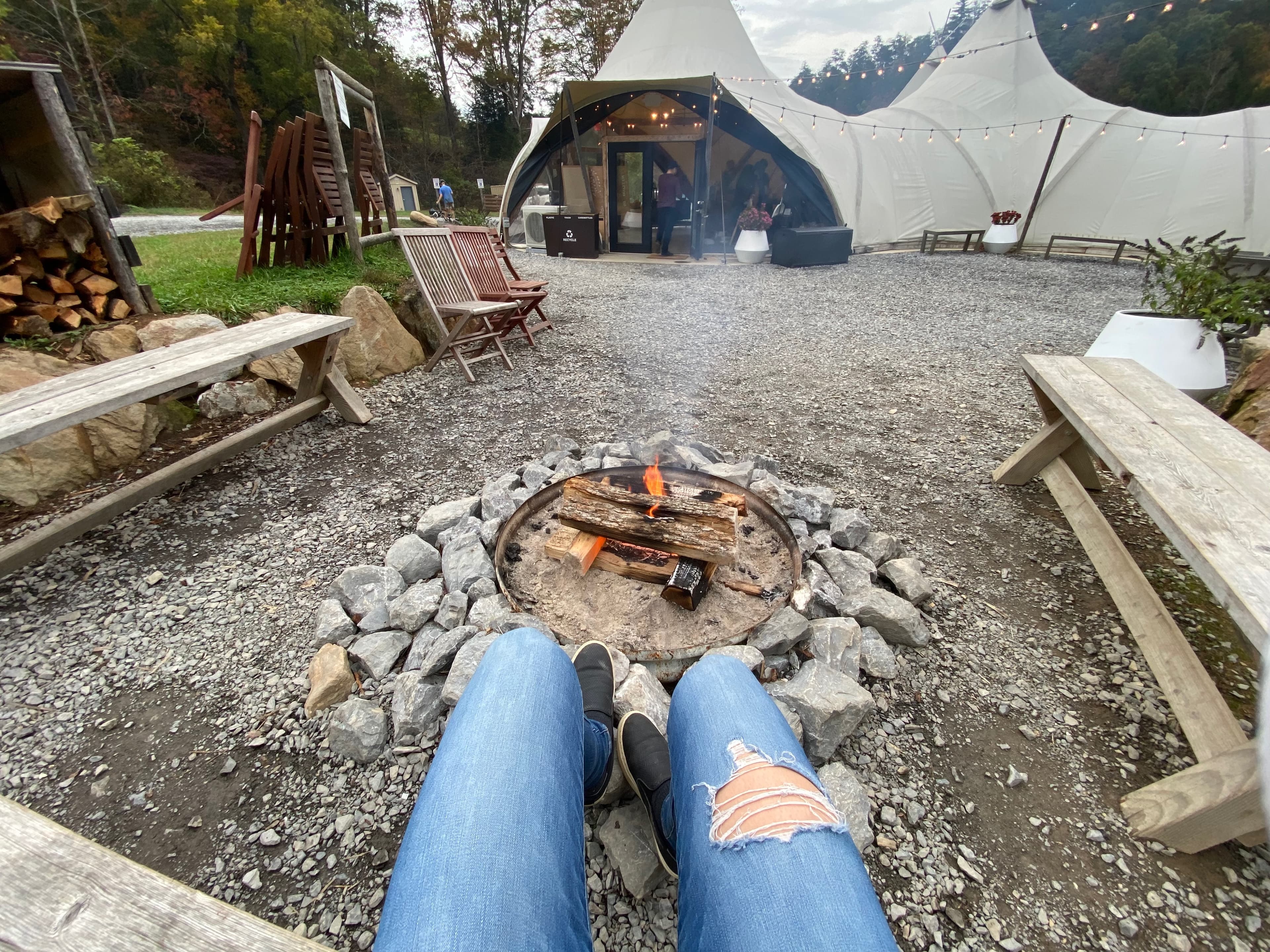 S'mores outside the main tent & campfire